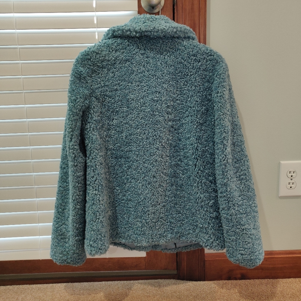 Boden aqua/blue cozy jacket sz 8 - Picture 3 of 4